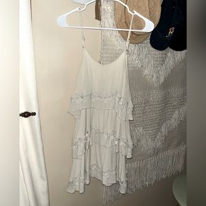 Embroidered Flower Daisy Women’s Dress in Cream Size Small